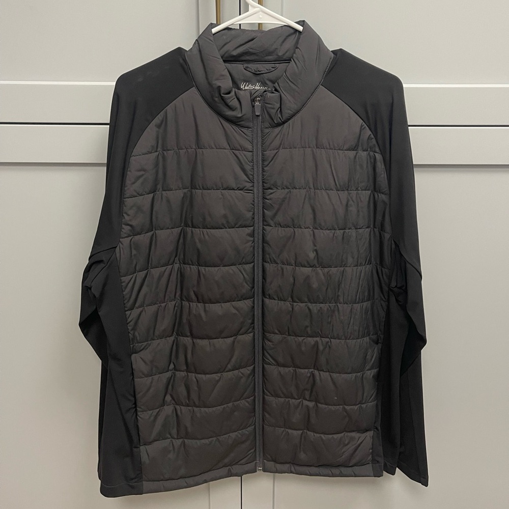 Walter Hagen Men’s Large Quilted Hybrid Jacket Black Full Zip Lightweight